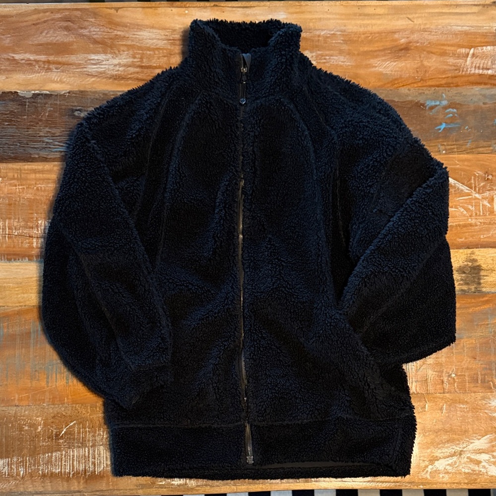 Lululemon Cozy Black Teddy Bear Zip-Up Jacket (XS/Small)